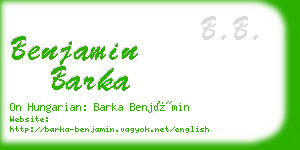 benjamin barka business card